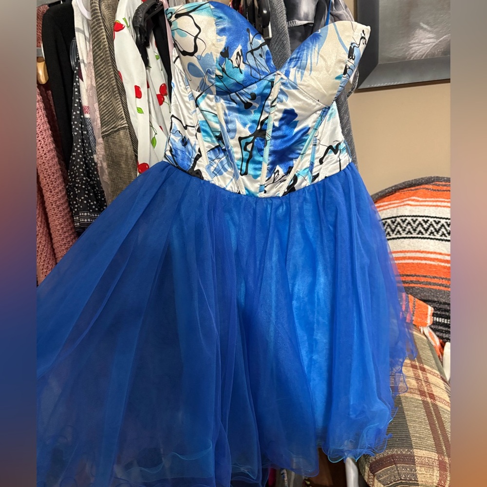 Blue and White Dress
